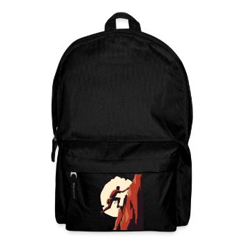 Adventurer on rock face with rope - Backpack - black - Front