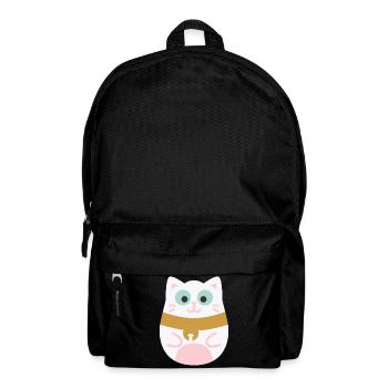 Maneki Neko L Japanese lucky cat - Backpack - black - Front