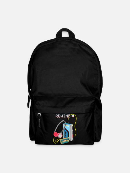 Retro Music Rewind Kassette Design - Rucksack - Schwarz