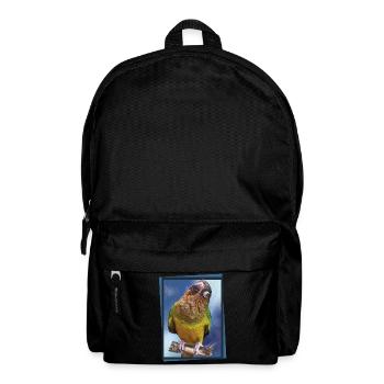 Schmutziges Gesicht Papagei - Rucksack - Schwarz - Vorne