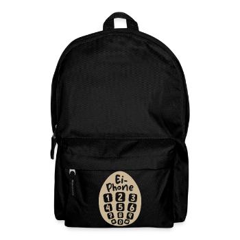 oeuf téléphone drôle dictons Pâques symbole bande dessinée icône - Sac à dos - noir - Devant