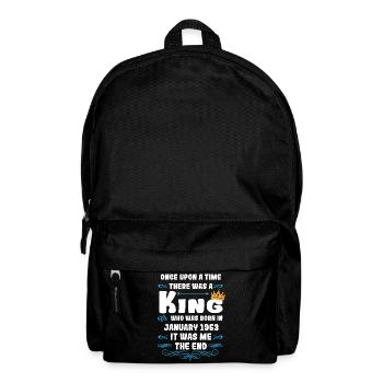 Once upon a time there was a king. January 1953 Birthday - Backpack - black - Front