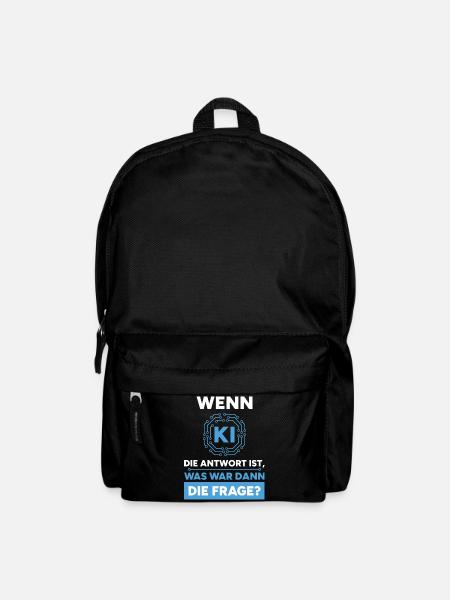 Künstliche Intelligenz Frage Antwort Spruch - Rucksack - Schwarz