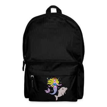 Mermaid Dolphin Dolphin Sea Children Child - Backpack - black - Front