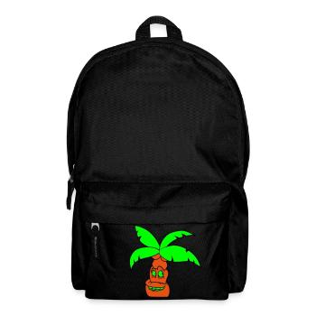 Lustige Palme Gesicht Insel Urlaub Glücklich Comic - Rucksack - Schwarz - Vorne