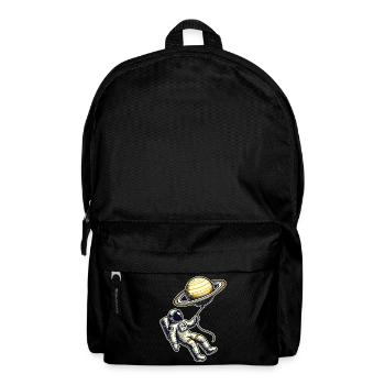 Floating with Saturn – Astronaut Balloon Design - Backpack - black - Front