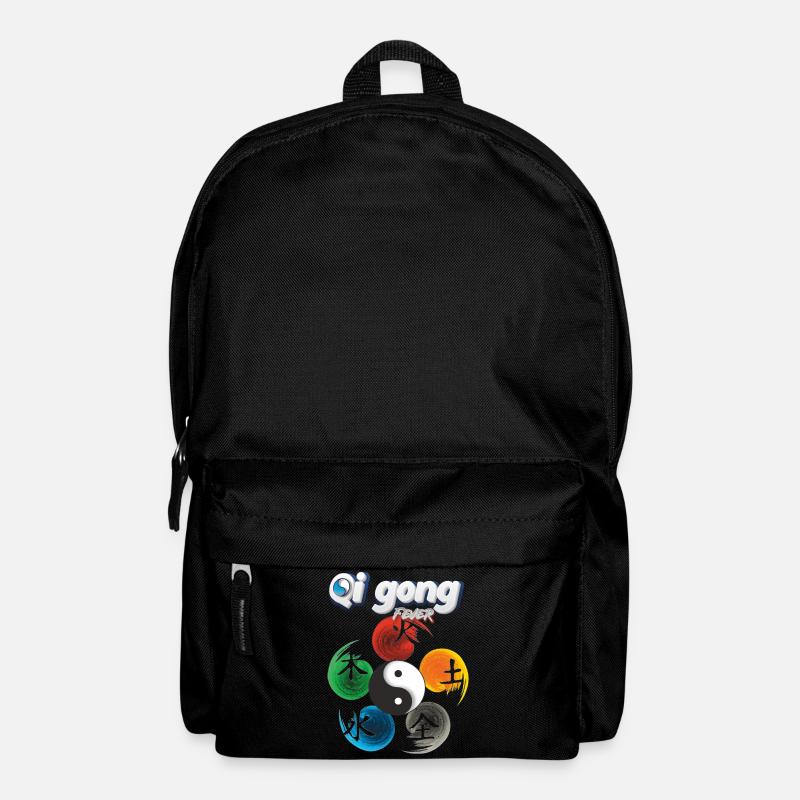 Yin Yang Fünf Elemente Qi Gong Fieber Design - Rucksack - Schwarz