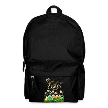Golden Easter - Flowers and Eggs - Backpack - black - Front