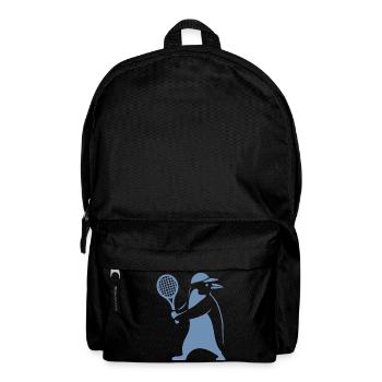 Minimalistischer Pinguin Tennis Rückhand Spieler - Rucksack - Schwarz - Vorne