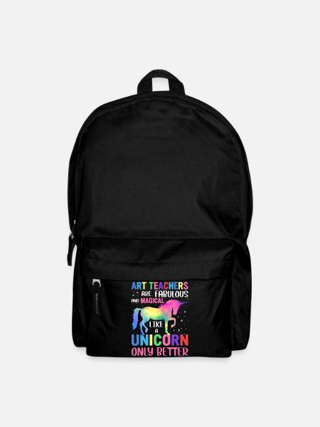 Bunte Einhorn-Kunst, die Lehrer lieben - Rucksack - Schwarz