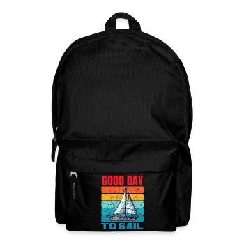 Good Day To Sail Distressed Retro Vintage Sailboat - Backpack - black - Front