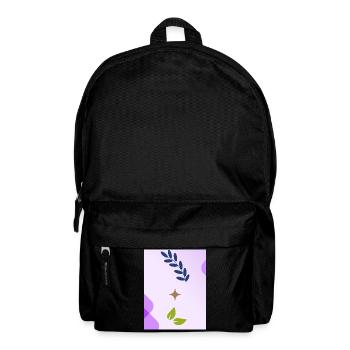 Minimalist Nature-inspired Leaf Design - Backpack - black - Front