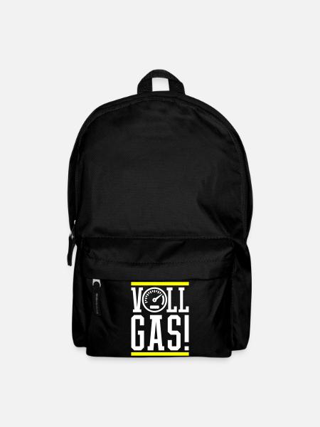 Vollgas Tacho Spruch - Rucksack - Schwarz
