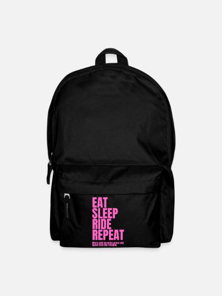 Eat Sleep Ride Repeat Bicycle Motif - Backpack - black