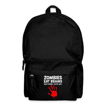 Zombies eat brains - Don ́t worry, you ́re safe. - Backpack - black - Front