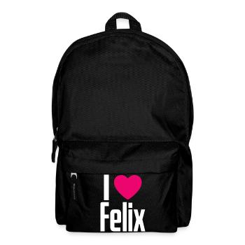 I Love Felix Pinkes Herz Ich liebe Felix - Rucksack - Schwarz - Vorne
