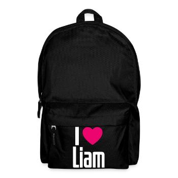 I Love Liam Pinkes Herz Ich liebe Liam - Rucksack - Schwarz - Vorne