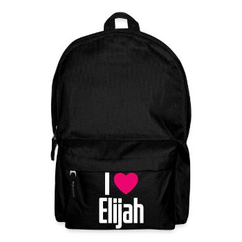 I Love Elijah Pinkes Herz Ich liebe Elijah - Rucksack - Schwarz - Vorne