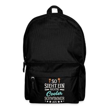 So sieht ein richtig cooler Schwimmer aus  - Rucksack - Schwarz - Vorne