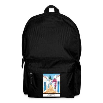 Greek Road Path Blue & White - Backpack - black - Front