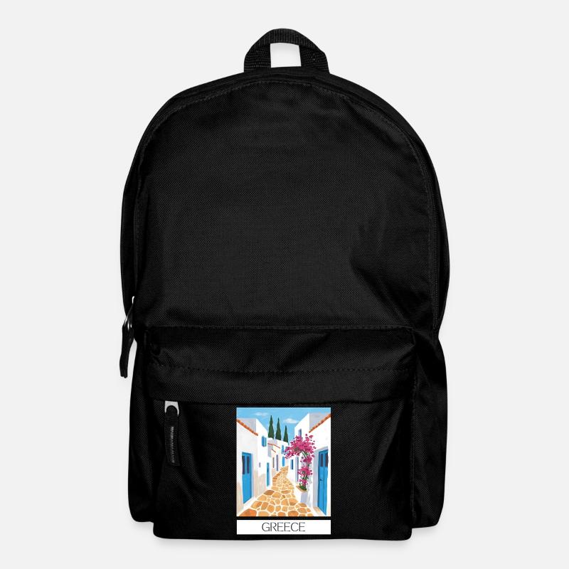 Greek Road Path Blue & White - Backpack - black