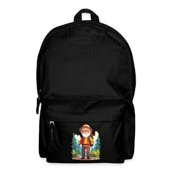 Happy grandpa on a hike - Backpack - black - Front