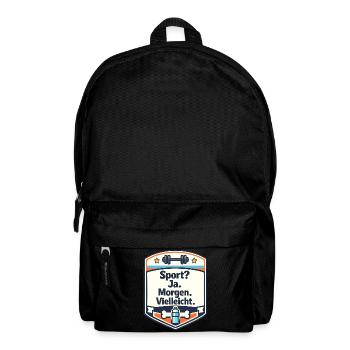 Sport Ja Morgen Vielleicht Badge - Rucksack - Schwarz - Vorne