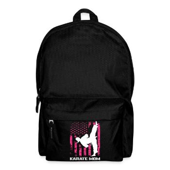 Karaté Mom USA Drapeau Arts Martiaux Maman Rose - Sac à dos - noir - Devant