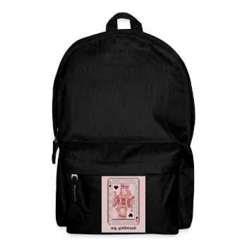 Herz-Königin mit Rose - Rucksack - Schwarz - Vorne