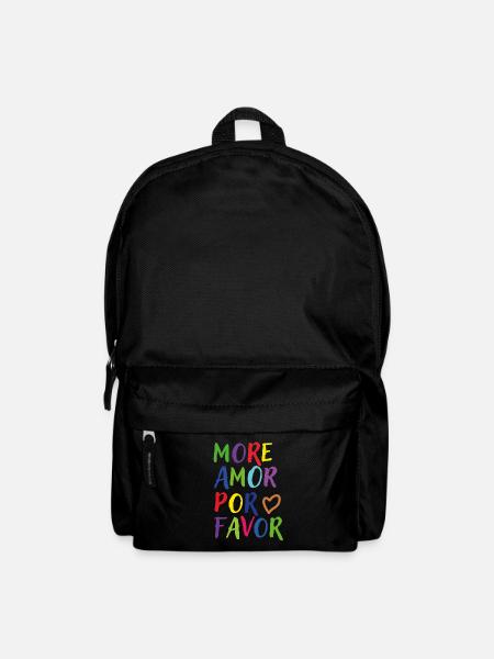 Mehr Liebe Bitte Regenbogen - Rucksack - Schwarz