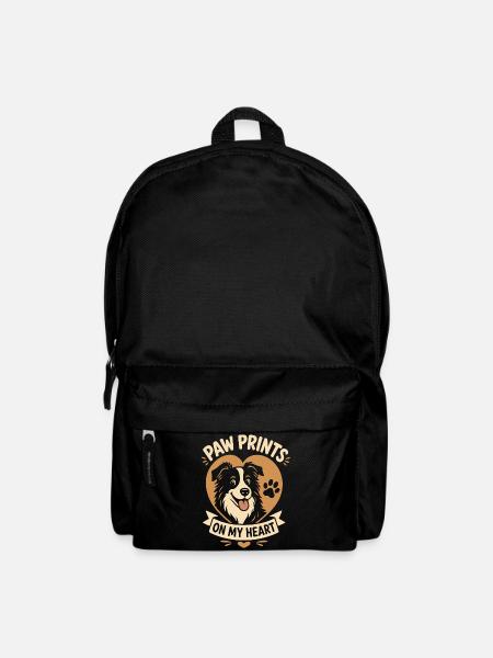 Paw Prints On My Heart Border Collie - Rucksack - Schwarz