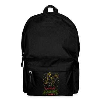 Endlich Schulkind 2026 Dino - Rucksack - Schwarz - Vorne