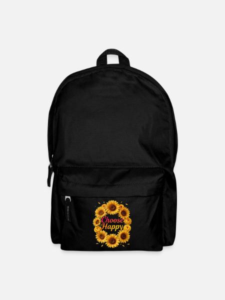 Choose Happy Sonnenblumen Kranz - Rucksack - Schwarz