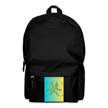Golden Flower Vine Gradient - Backpack - black - Front