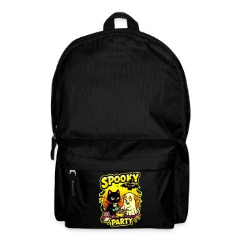 🎃 Gruselige Party – Halloween 2 Katzen-Hund-Eule - Rucksack - Schwarz - Vorne