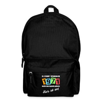 Legende ist 1971 geboren. Geburtstagsspruch - Rucksack - Schwarz - Vorne