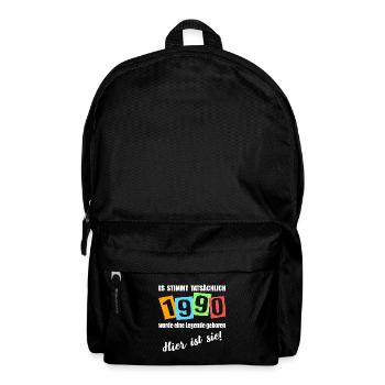 Legende ist 1990 geboren. Geburtstagsspruch - Rucksack - Schwarz - Vorne