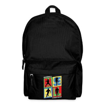 Baseball Baseballspieler USA Sport Vintage Retro - Rucksack - Schwarz - Vorne