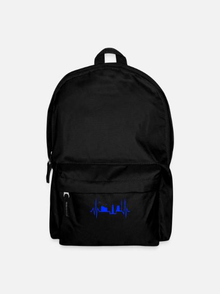 Hamburg Herzschlag Skyline Elphi Michel etc. - Rucksack - Schwarz