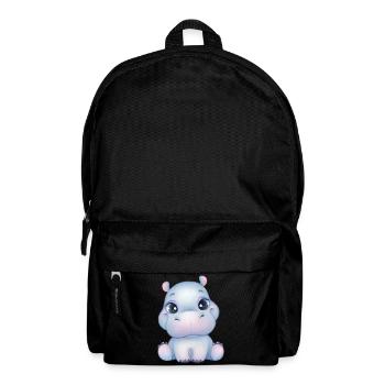 Süßes Baby-Nilpferd mit Glubschaugen - Baby-Hippo - Rucksack - Schwarz - Vorne