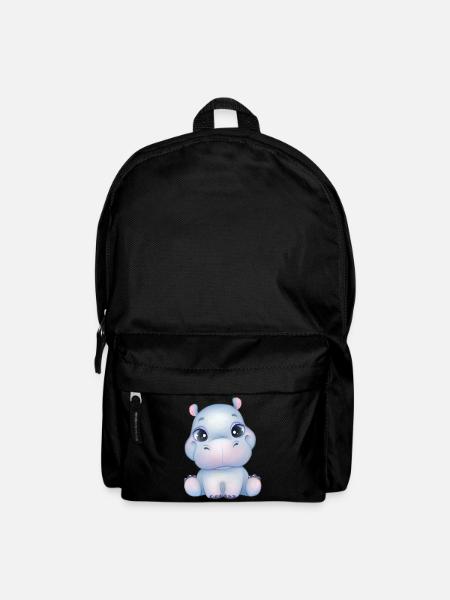 Süßes Baby-Nilpferd mit Glubschaugen - Baby-Hippo - Rucksack - Schwarz