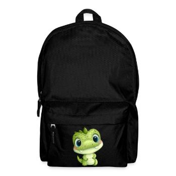 Mignon bébé crocodile avec des yeux - Sac à dos - noir - Devant