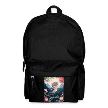 Floral Bird Joy Is a Lie Aesthetic Humor Design - Backpack - black - Front
