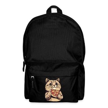 Chat J’Aime Les Chats Et La Pizza Drôle Drôle Humour - Sac à dos - noir - Devant