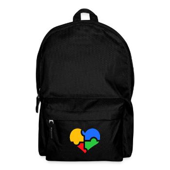 Autismus Autist Liebe Herz Puzzle - Rucksack - Schwarz - Vorne