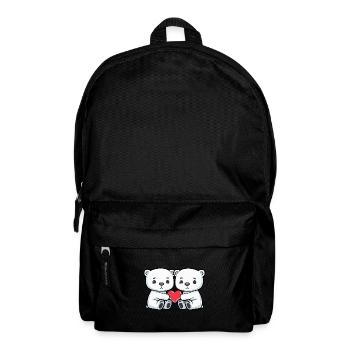 Ours Polaire Couple Coeur - Sac à dos - noir - Devant