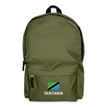 Tansania Flagge, Geschenk - Rucksack - Olivgrün - Vorne