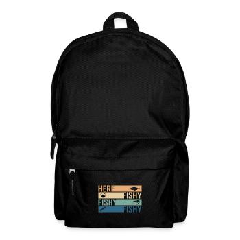 Pêcher Pêcheur Canne à pêche - Sac à dos - noir - Devant