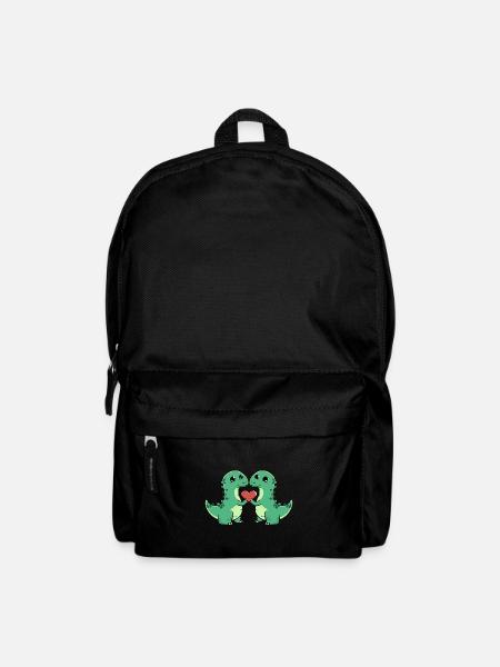 Dinosaurier brontosaurus Paar Herz - Rucksack - Schwarz