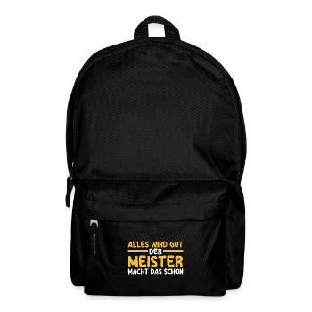 Meister Prüfung Meisterbrief Geschenk - Rucksack - Schwarz - Vorne